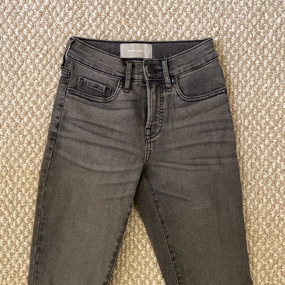 Everlane Authentic Stretch Mid Rise Skinny Jeans, Washed Black - Size 24 Tall